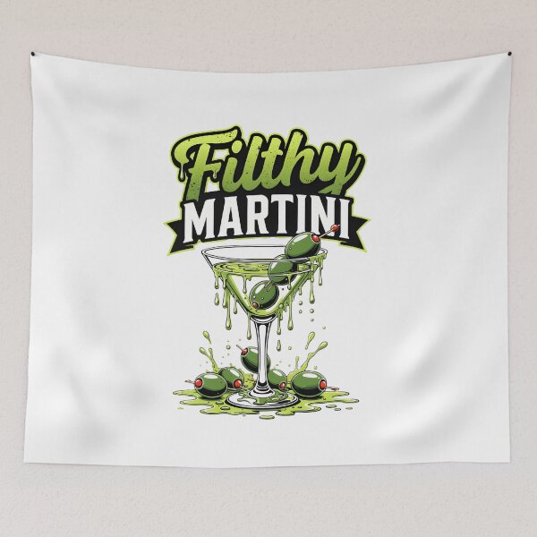 Artikelvorschau, Filthy Martini: Kräftige neonolivgrüne Grafik entworfen und verkauft von TshirtsOnline-.