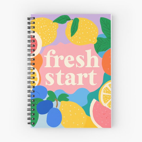 Item preview, “Fresh Start” Inspirational Quote with Fruit Illustration designed and sold by BobaBunny76.