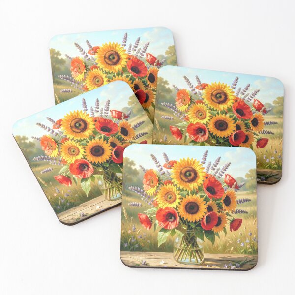 Item preview, Sunflowers and poppies designed and sold by Judith Murphy.