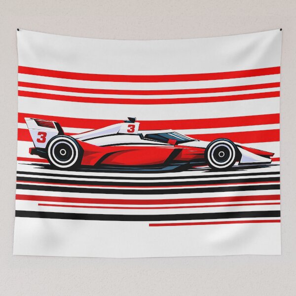 Item preview, Scott McLaughlin No. 3 Red & White Car Side Profile designed and sold by PitWallArt.