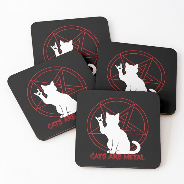 Item preview, Occult White Cat Pentagram, Hail Meowtin - Heavy Metal Cat Silhouette, Cats Are Metal  designed and sold by CrisMor-Art.
