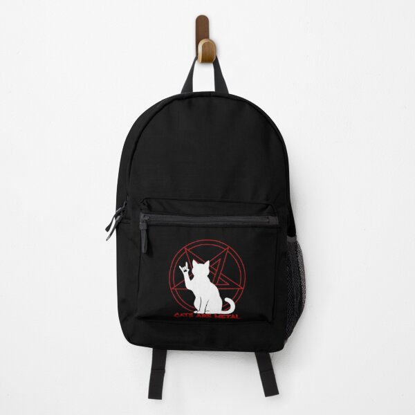 Item preview, Occult White Cat Pentagram, Hail Meowtin - Heavy Metal Cat Silhouette, Cats Are Metal designed and sold by CrisMor-Art.