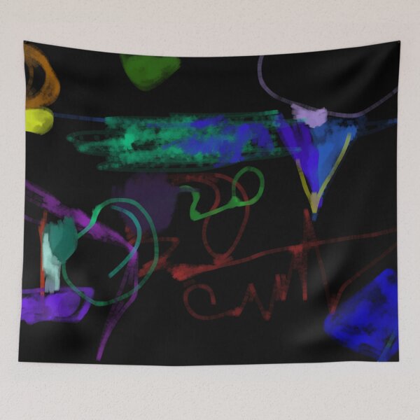 Item preview, Midnight Echoes Abstract Expressionist Digital Scribble designed and sold by masabo.