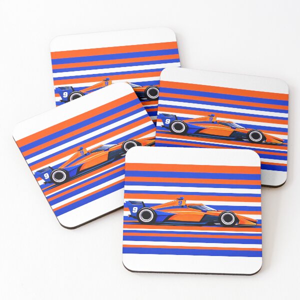 Item preview, Scott Dixon #9 Orange & Blue Car Side Profile designed and sold by PitWallArt.