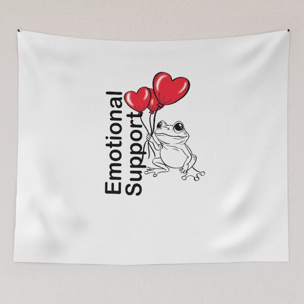 Item preview, Emotional support frog with heart balloons designed and sold by Maryart8.