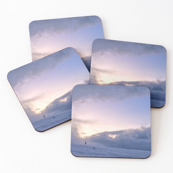 Item preview, Walkers in the snow before sunset in Norway designed and sold by Fapila - Moments & Memories.