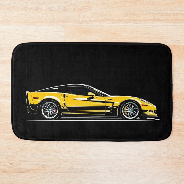 Item preview, Chevrolet Corvette ZR1 C6 – Yellow Modern Muscle Car Side Profile Illustration designed and sold by Stinky Lincy's Apparel Company.