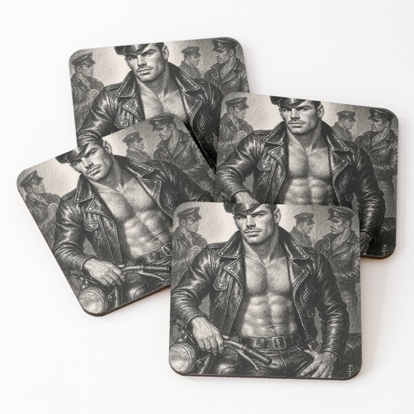 Item preview, Vintage Biker Stop Leather Bikers Tom of Finland Tribute Berlin German Pride Defiant Currency Tom of Finland Tribute Gay Pride Graphic Design designed and sold by ItsAKinkThing.