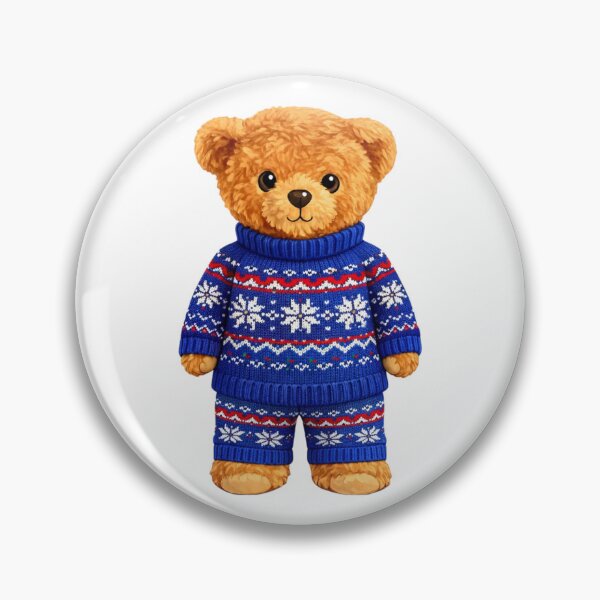 Item preview, Cute Nordic Pullover Teddy Bear - Traditional Norwegian Pattern Graphic designed and sold by CuteBear87.