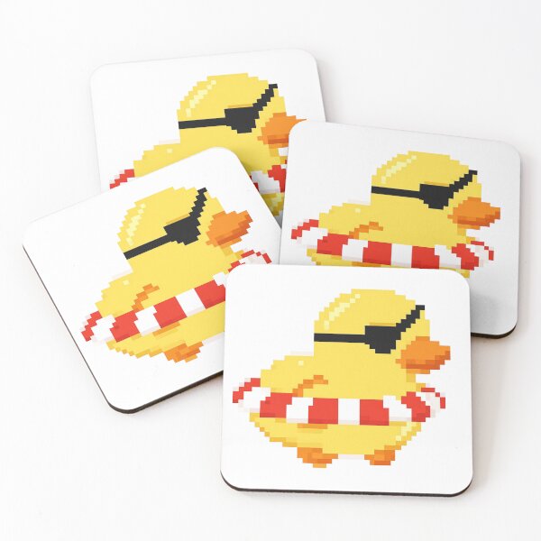 Item preview, Pixel Art Pirate Duck with Swim Ring — Retro Cute Summer Illustration designed and sold by M&E little things.