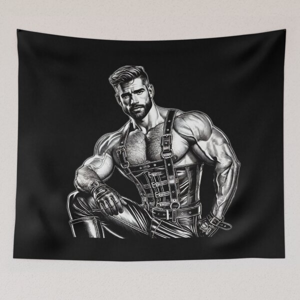 Item preview, Gay Leather Bar Gods Tom of Finland Tribute San Francisco Pride Graphic Design designed and sold by ItsAKinkThing.