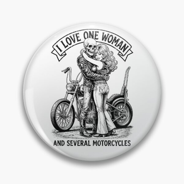 Item preview, I Love One Woman Motorcycle Skeleton Biker Funny Motorcycles designed and sold by GrandeDuc.