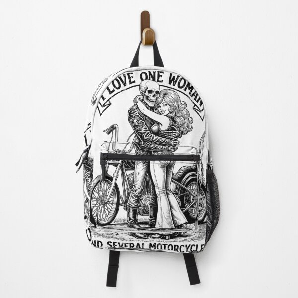 Item preview, I Love One Woman Motorcycle Skeleton Biker Funny Motorcycles designed and sold by GrandeDuc.