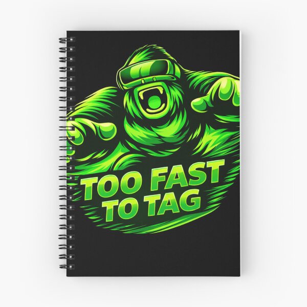 Item preview, Too Fast to Tag – VR Gorilla Gamer Design (Green Neon) designed and sold by JustJaxGaming.