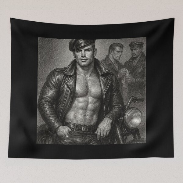 Item preview, Vintage Leather Legends Berlin Bikers Series Raw Leder Pride Tom of Finland Tribute Graphic Design designed and sold by ItsAKinkThing.