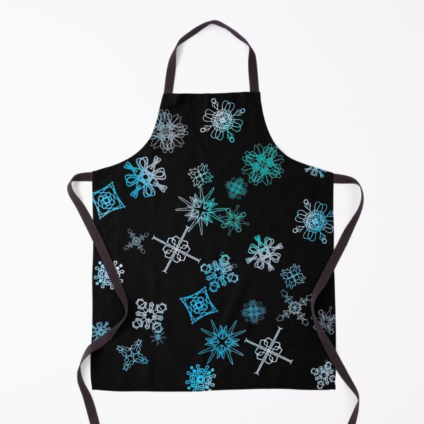 Item preview, Abstract Cyan Snowflake Pattern on Black - Geometric Winter Illustration designed and sold by TheArtOfTreble.