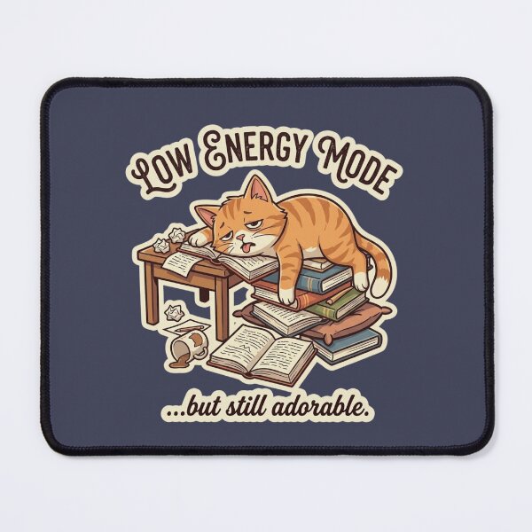Item preview, Exhausted Cat Nap Low Energy Mode Studying Vibe designed and sold by MoonVibe-studio.