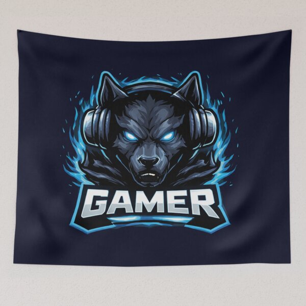 Item preview, Angry Wolf Gamer Mascot Logo – Fierce Esports Gaming Design designed and sold by MerlinWear.