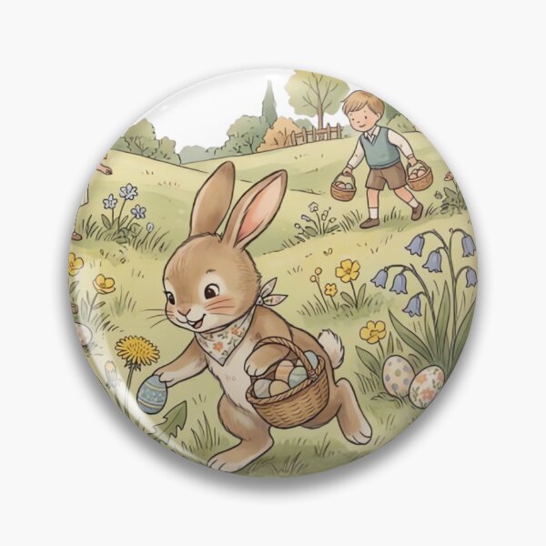 Item preview, Vintage Easter Bunny Egg Hunt designed and sold by urbinet.