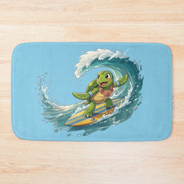 Item preview, Kawaii Anime Sea Turtle Surfing Big Wave designed and sold by WalterAdd.