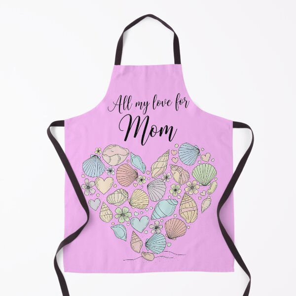 Item preview, All My Love for Mom – Seashell and Floral Heart Design designed and sold by Sea Gem.