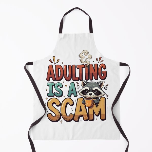Item preview, Adulting Is A Scam Grumpy Raccoon Coffee Art designed and sold by TshirtsOnline-.