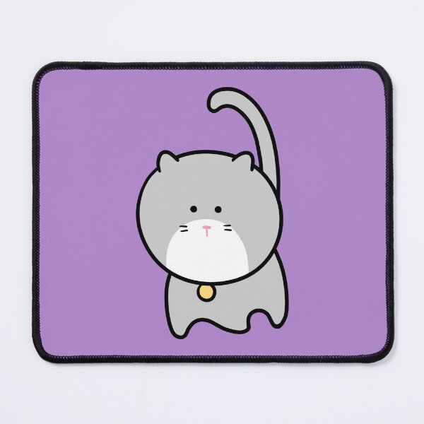 Item preview, Kawaii Grey Cat with Bell Sticker & Design designed and sold by ubborn.