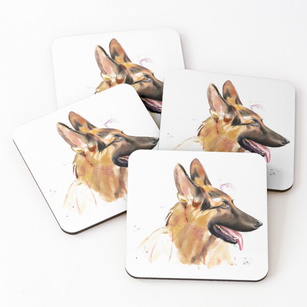 Item preview, German Shepherd Watercolor | German Shepherd Dog Lover Gift | Dog Portrait Art Print designed and sold by ArtofDogsbySeb.
