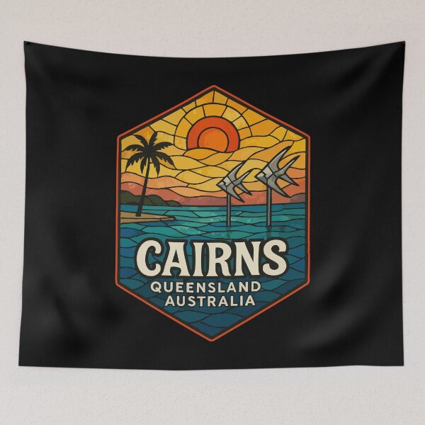 Item preview, Cairns Queensland Australia Stained Glass Art Travel designed and sold by TomFrontierArt.