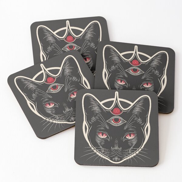 Item preview, The Oracle — Gothic Third Eye Cat Art designed and sold by Mourne & Dusk.