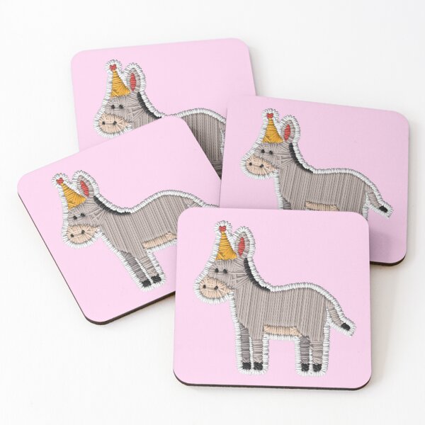 Item preview, Birthday Donkey – Faux Embroidered Cute Party Animal Design designed and sold by TheStephanieRome.