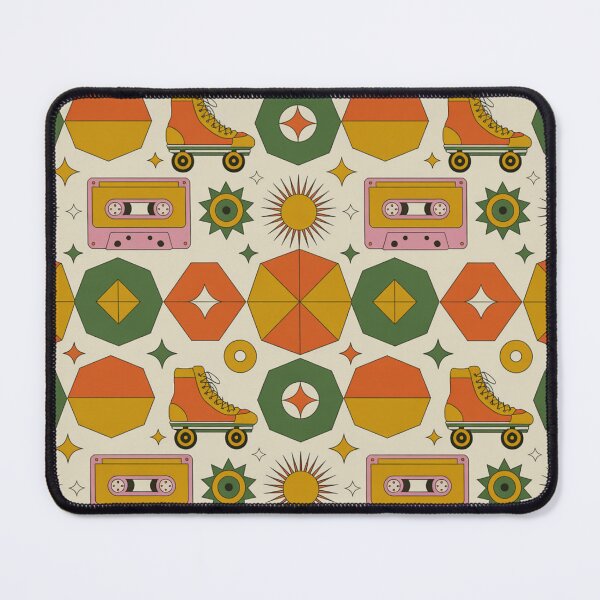 Item preview, Retro 80s Rollerskates Cassettes Geometric Seamless Pattern designed and sold by Midnight Veil Designs.