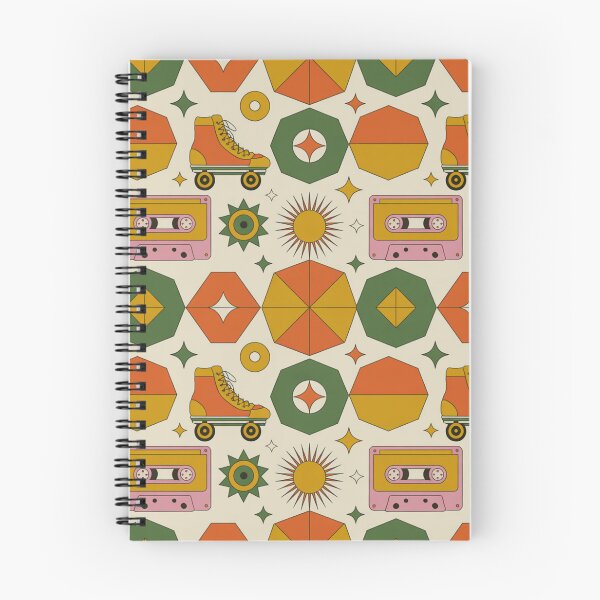 Item preview, Retro 80s Rollerskates Cassettes Geometric Seamless Pattern designed and sold by Midnight Veil Designs.