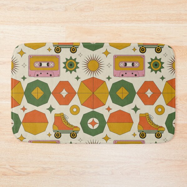 Item preview, Retro 80s Rollerskates Cassettes Geometric Seamless Pattern designed and sold by Midnight Veil Designs.