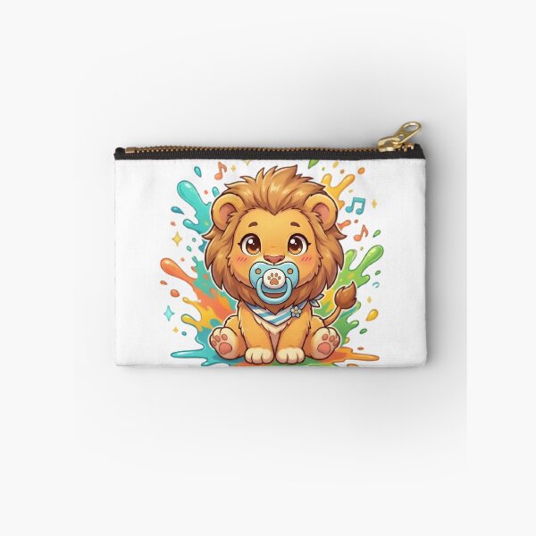 Item preview, Kawaii Anime Baby Lion with Pacifier and Color Splatter designed and sold by WalterAdd.
