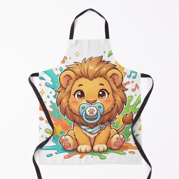 Item preview, Kawaii Anime Baby Lion with Pacifier and Color Splatter designed and sold by WalterAdd.