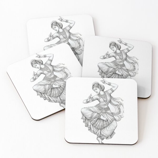 Item preview, Elegant Classical Indian Dance Line Art designed and sold by Khatumeye.