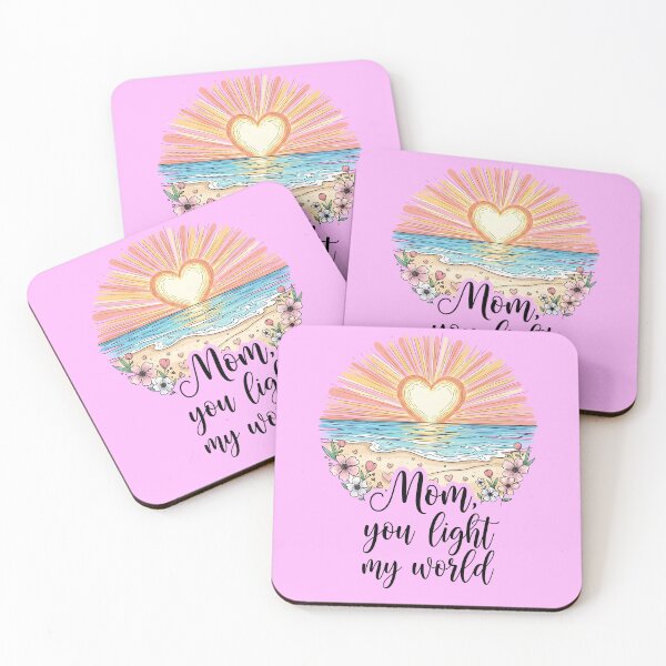 Item preview, Mom, You Light My World – Heart-Shaped Sunset Beach Design designed and sold by Sea Gem.