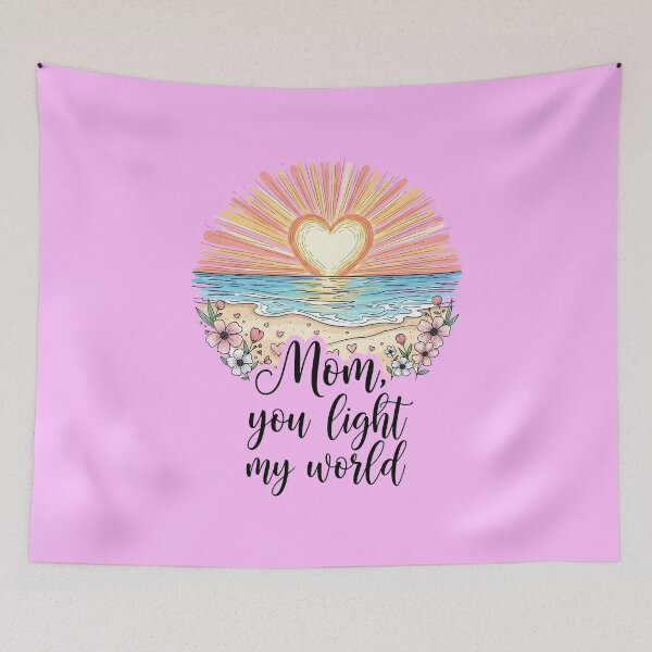 Item preview, Mom, You Light My World – Heart-Shaped Sunset Beach Design designed and sold by Sea Gem.
