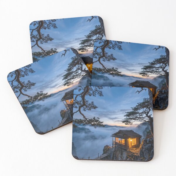 Item preview, Mystical Wooden Cabin High Above Mountain Fog designed and sold by Vista Atelier.