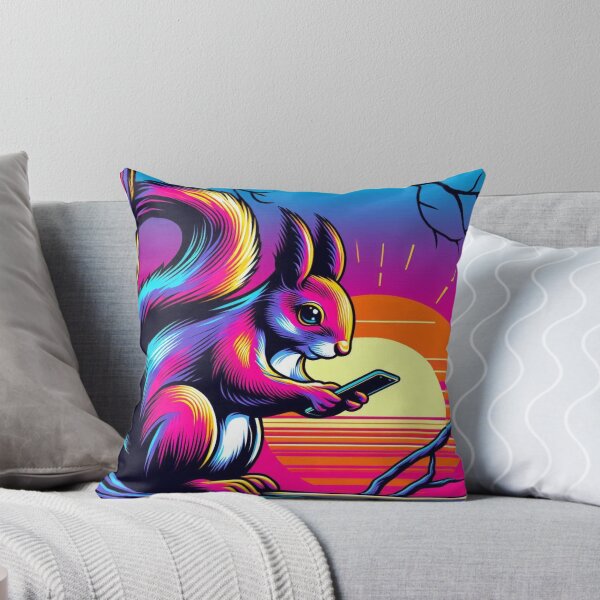 Item preview, Neon Squirrel – Digital Sunset Vibes designed and sold by Dogandesighn.