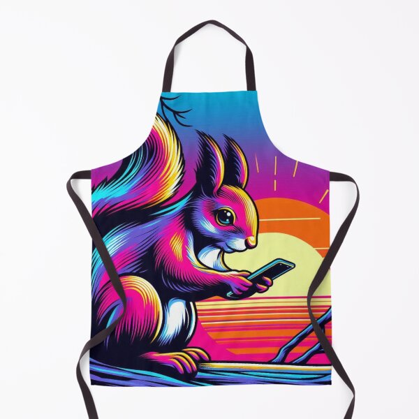 Item preview, Neon Squirrel – Digital Sunset Vibes designed and sold by Dogandesighn.
