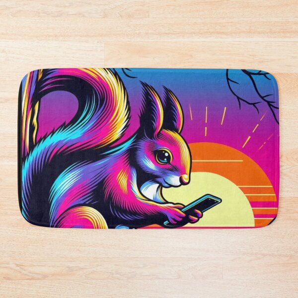 Item preview, Neon Squirrel – Digital Sunset Vibes designed and sold by Dogandesighn.