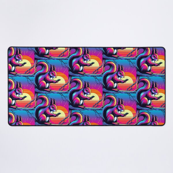Item preview, Neon Squirrel – Digital Sunset Vibes designed and sold by Dogandesighn.
