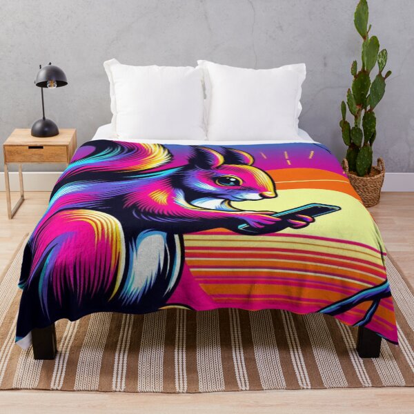 Item preview, Neon Squirrel – Digital Sunset Vibes designed and sold by Dogandesighn.