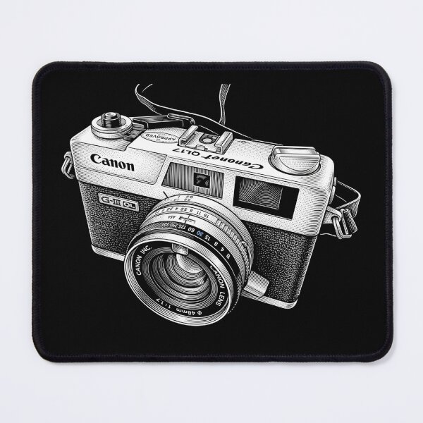 Item preview, Canon QL17 GIII – Vintage Film Camera Illustration (Black & White) designed and sold by Stinky Lincy's Apparel Company.
