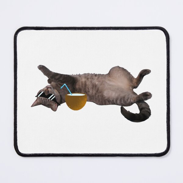 Item preview, Chill Tabby Cat on Vacation - Sunglasses Coconut Drink Meme designed and sold by TheArtOfTreble.
