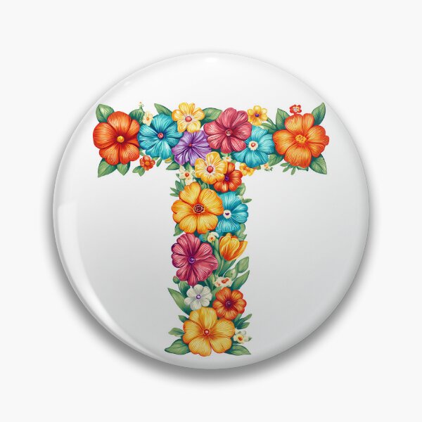 Item preview, Floral Letter T - Vibrant Botanical Alphabet Art Print designed and sold by DesignArtist.ia.