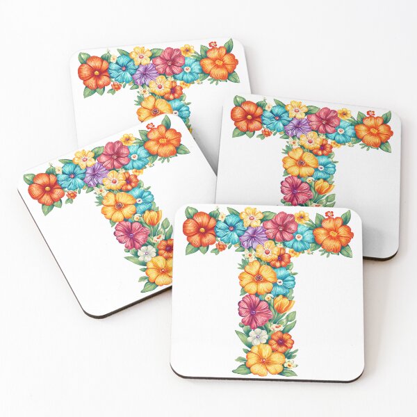 Item preview, Floral Letter T - Vibrant Botanical Alphabet Art Print designed and sold by DesignArtist.ia.