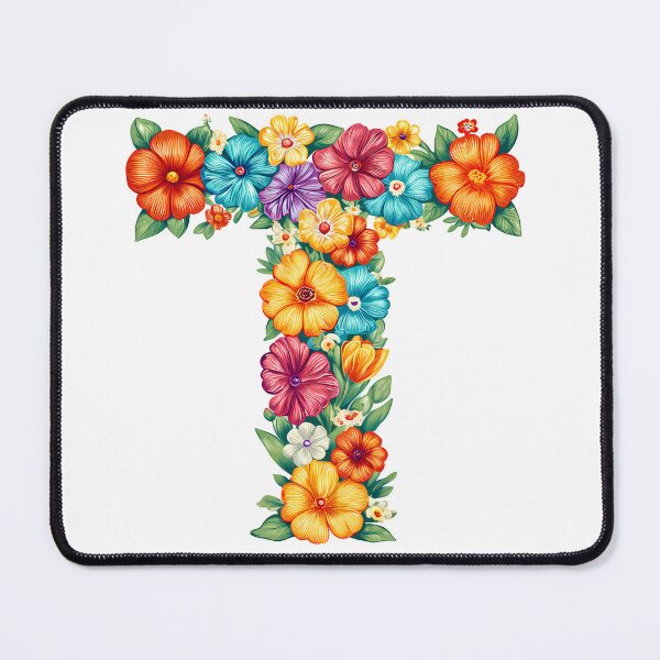 Item preview, Floral Letter T - Vibrant Botanical Alphabet Art Print designed and sold by DesignArtist.ia.